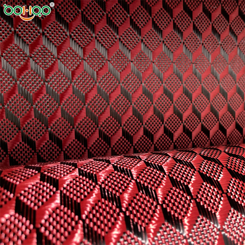 新型復合纖維布 碳纖維芳綸混編布 高性能玻纖/碳纖/芳綸纖維復合編織布 顏色紋路花式可定制 體育用品/汽車用復合材料纖維布 -3